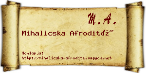 Mihalicska Afrodité névjegykártya